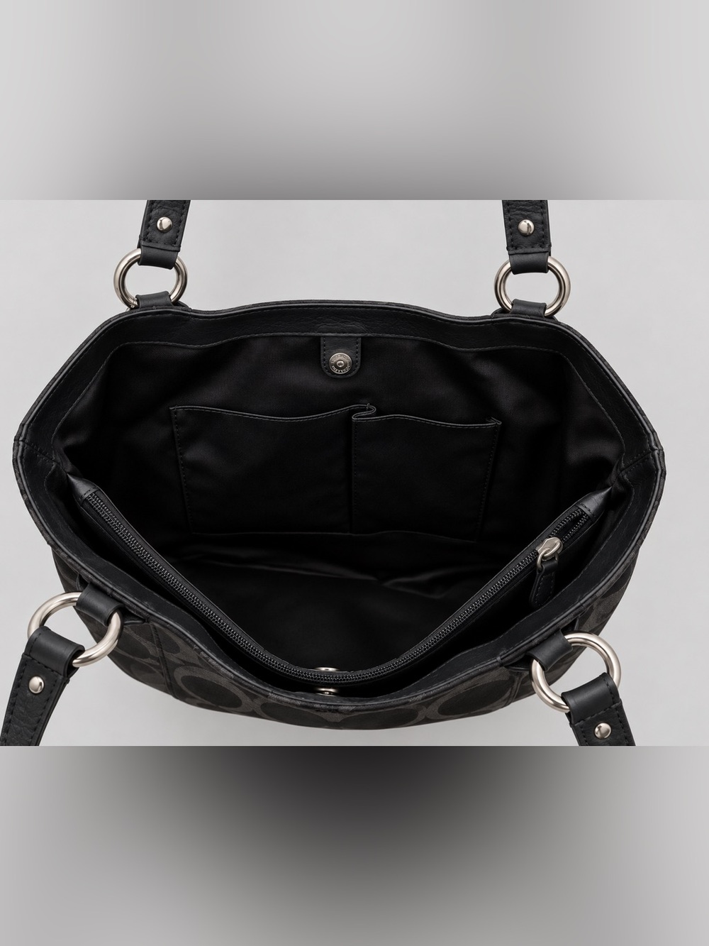 Coach Black Monogram Shoulder Bag - Picture 4 of 5
